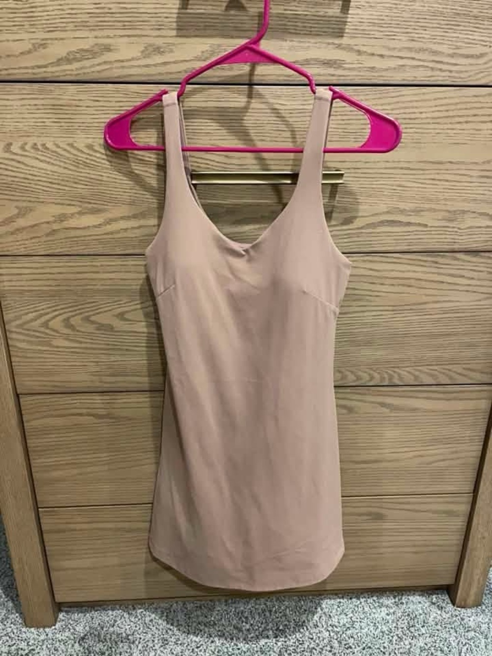 Sleeveless V-Neck Slip Dress in Blush